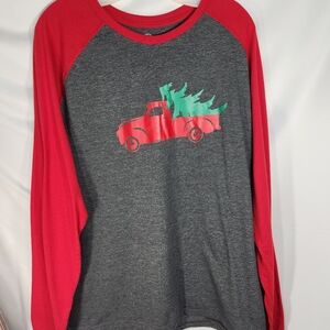 Athletic Works Performance Blend NWOT Red Grey Raglan Sleeve Graphic Top  XLarge